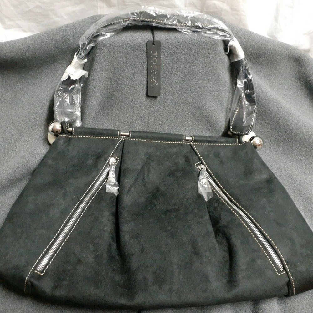 Tosca Blu Black Suede Purse Handbag Tote Shoulder bag ~ Brand New